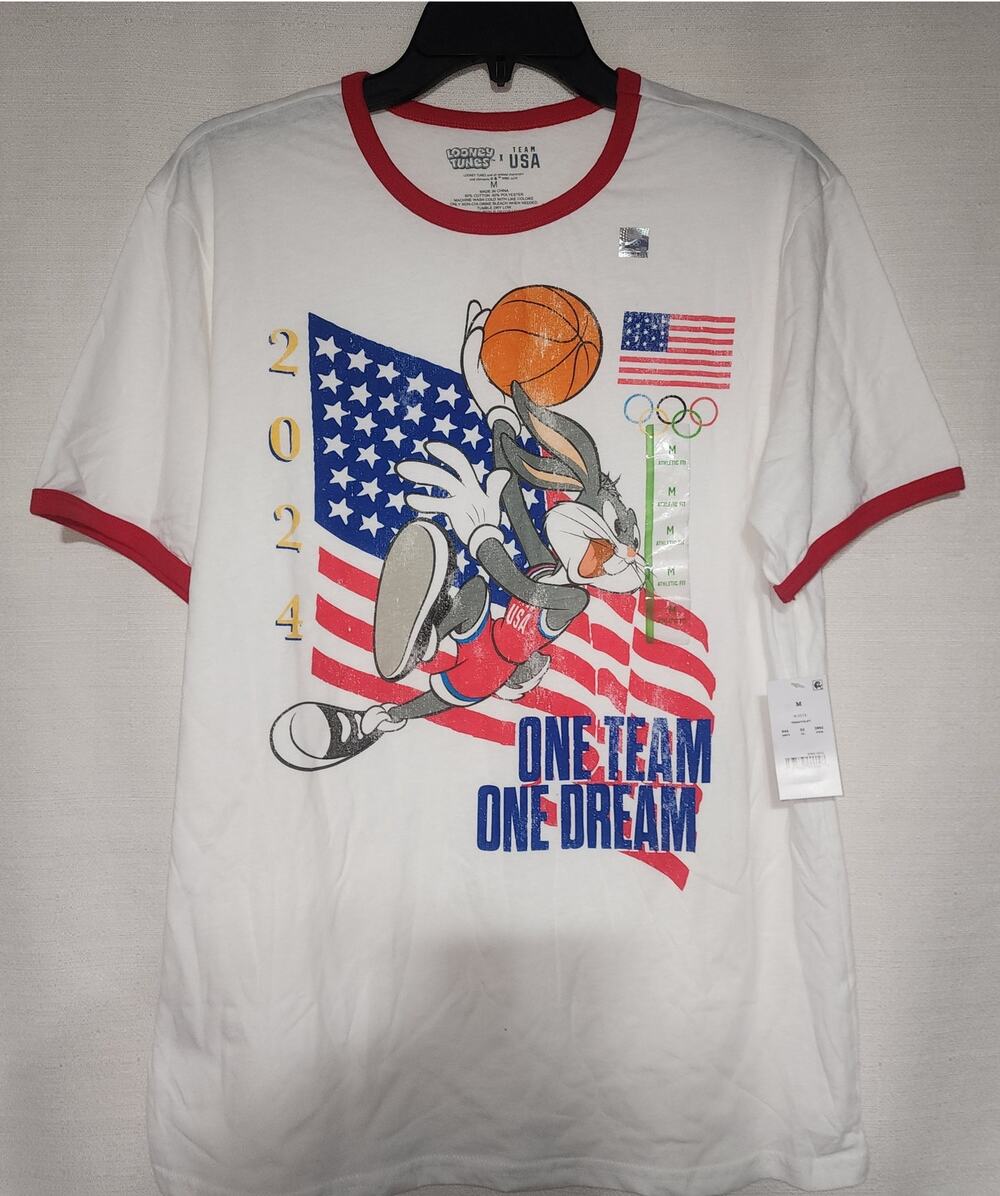 Bugs bunny ''one team, one dream'' faded shirt size medium